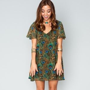 Show me your mumu Kylie mini dress peacock
